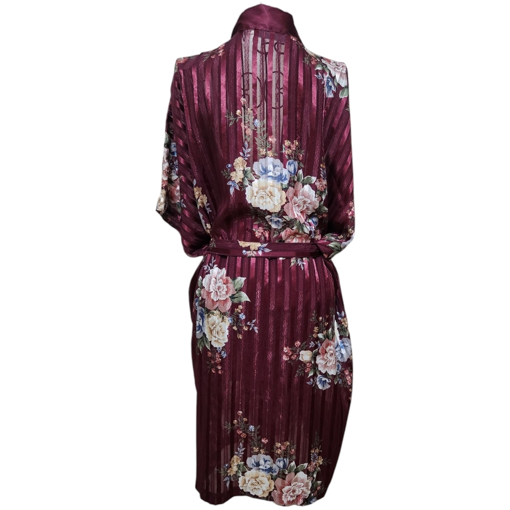 Floral Satin Kimono Robe